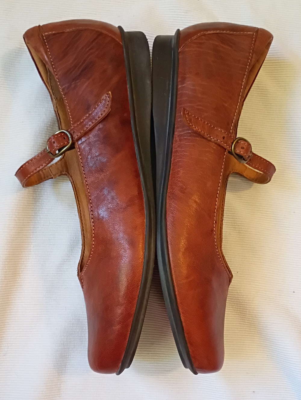 Taos Mary Jane brown Leather Flats - Picture 5 of 10